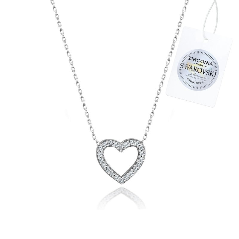 Sterling Silver Rhodium Plated Swarovski Necklace