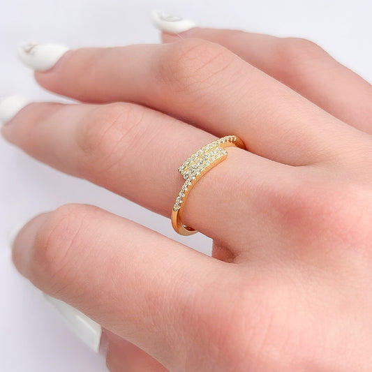 Silver Gold Plated CZ Ring