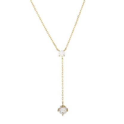 Sterling Silver Gold Plated CZ Pendant Necklace