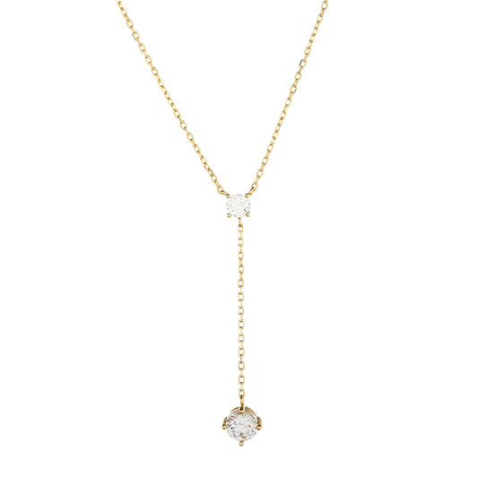 Sterling Silver Gold Plated CZ Pendant Necklace