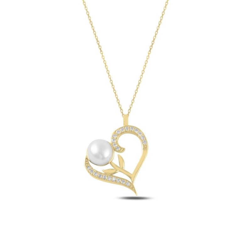 Sterling Silver Gold Plated Heart Pendant Necklace