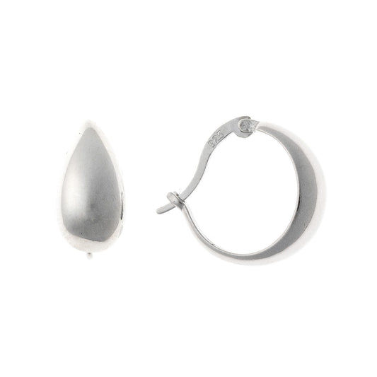 Sterling Silver Rhodium Plated English Lock Hoops