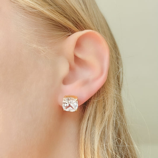 Silver Gold Plated CZ Crystal Studs