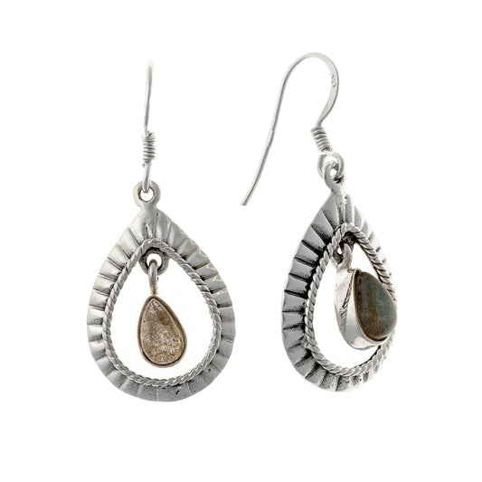 Sterling Silver Labradorite Drop Earrings