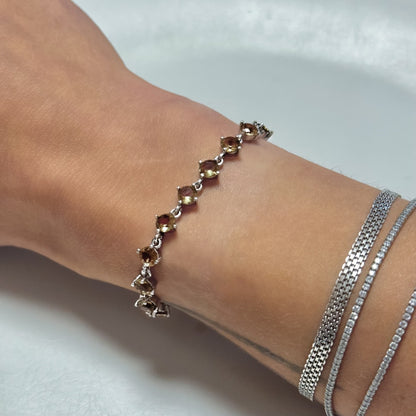 Sterling Silver Rhodium Plated Zultanite Bracelet