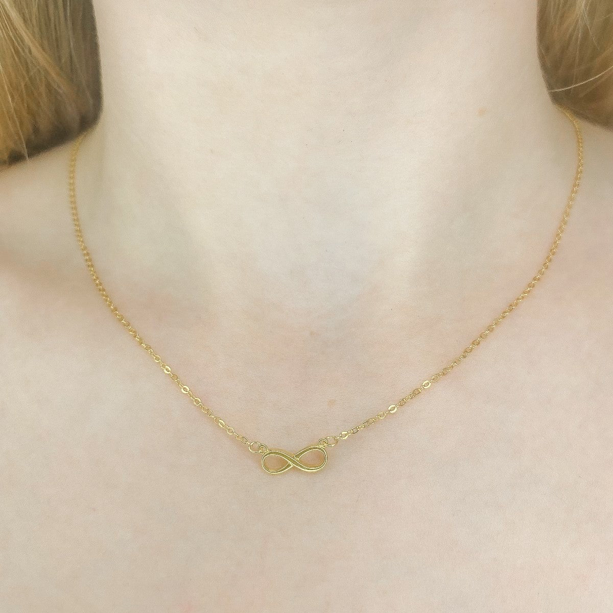 Sterling Silver Gold Plated Infinity Necklace