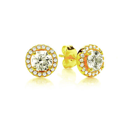 Sterling Silver Gold Plated Soleste Studs