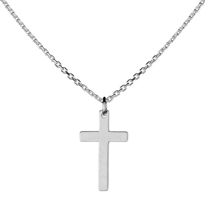 Sterling Silver Rhodium Plated Cross Necklace