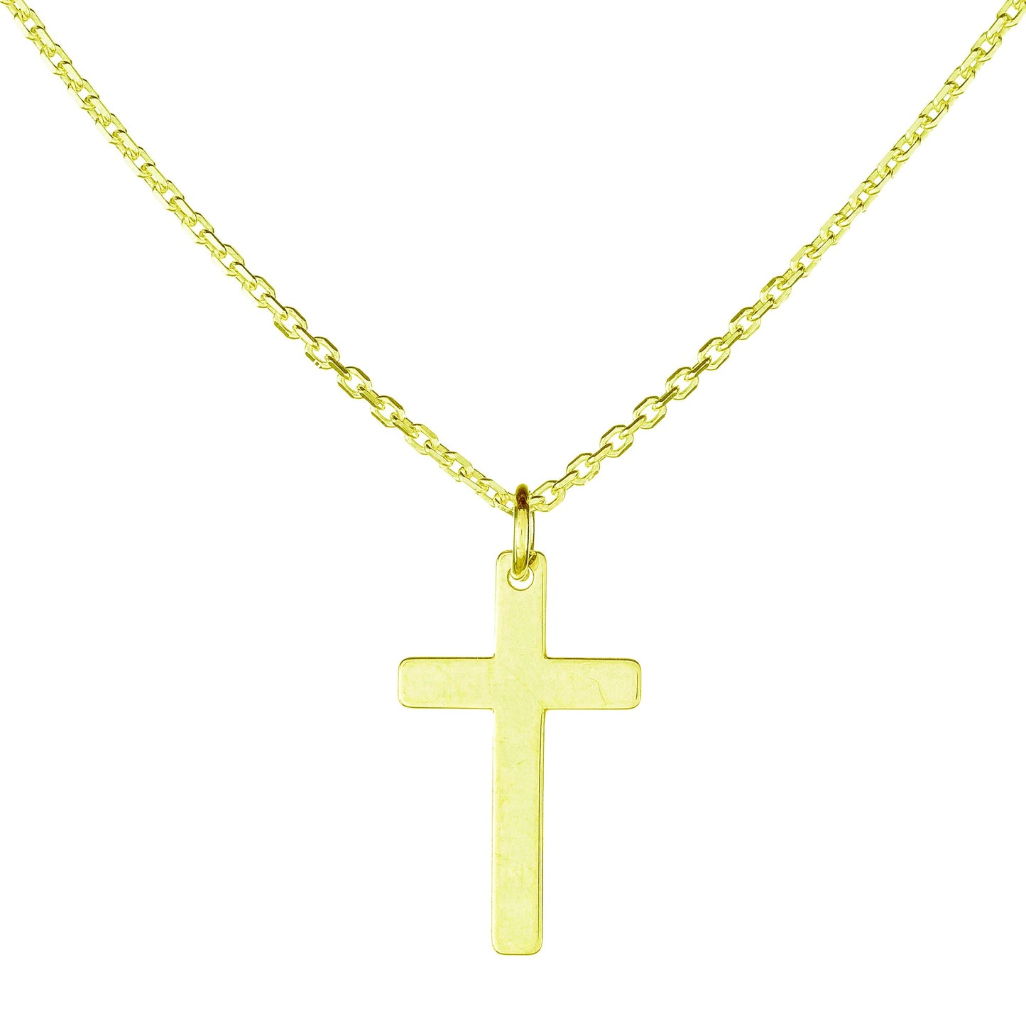 Sterling Silver Gold Plated Cross Necklace