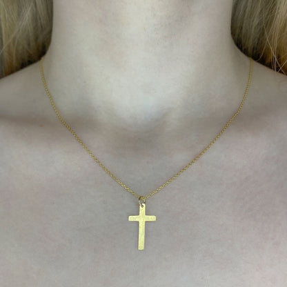 Sterling Silver Gold Plated Cross Necklace