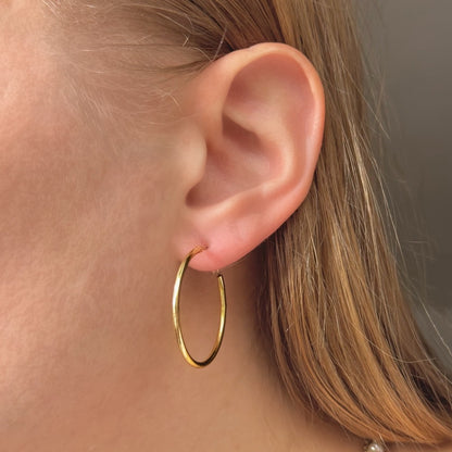 Sterling Silver Gold Plated 10 - 50 mm Hoops