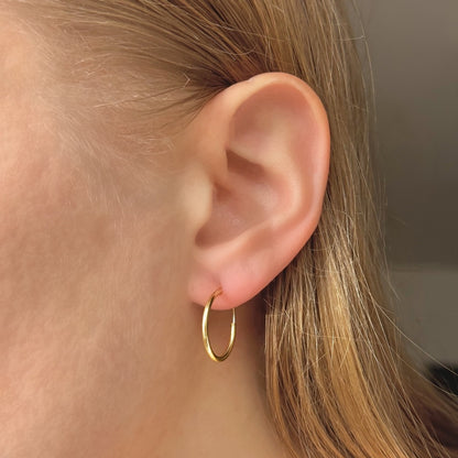 Sterling Silver Gold Plated 10 - 50 mm Hoops