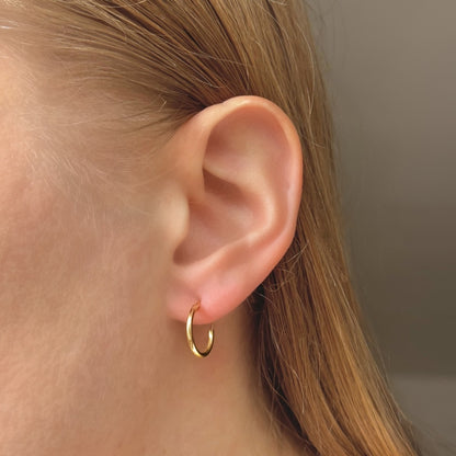 Sterling Silver Gold Plated 10 - 50 mm Hoops