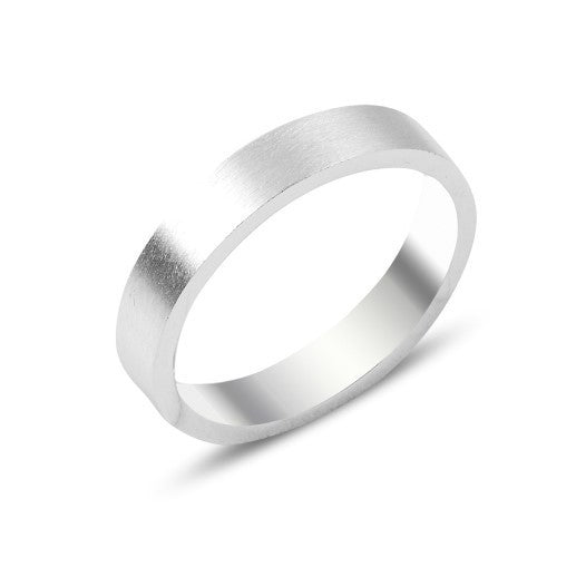 Sterling Silver Matte 4 mm Band Ring