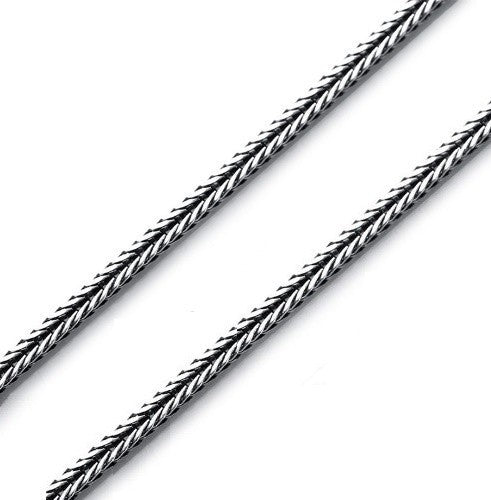 Darkened Sterling Silver 1.4 mm Foxtail Chain