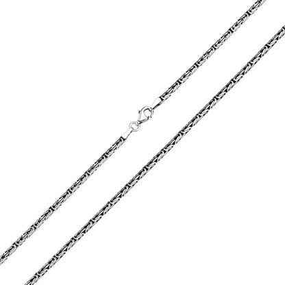 Sterling Silver Rhodium Plated 2.5 mm Round King Chain