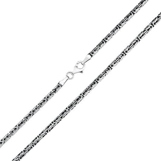 Sterling Silver Rhodium Plated 3 mm Round King Chain