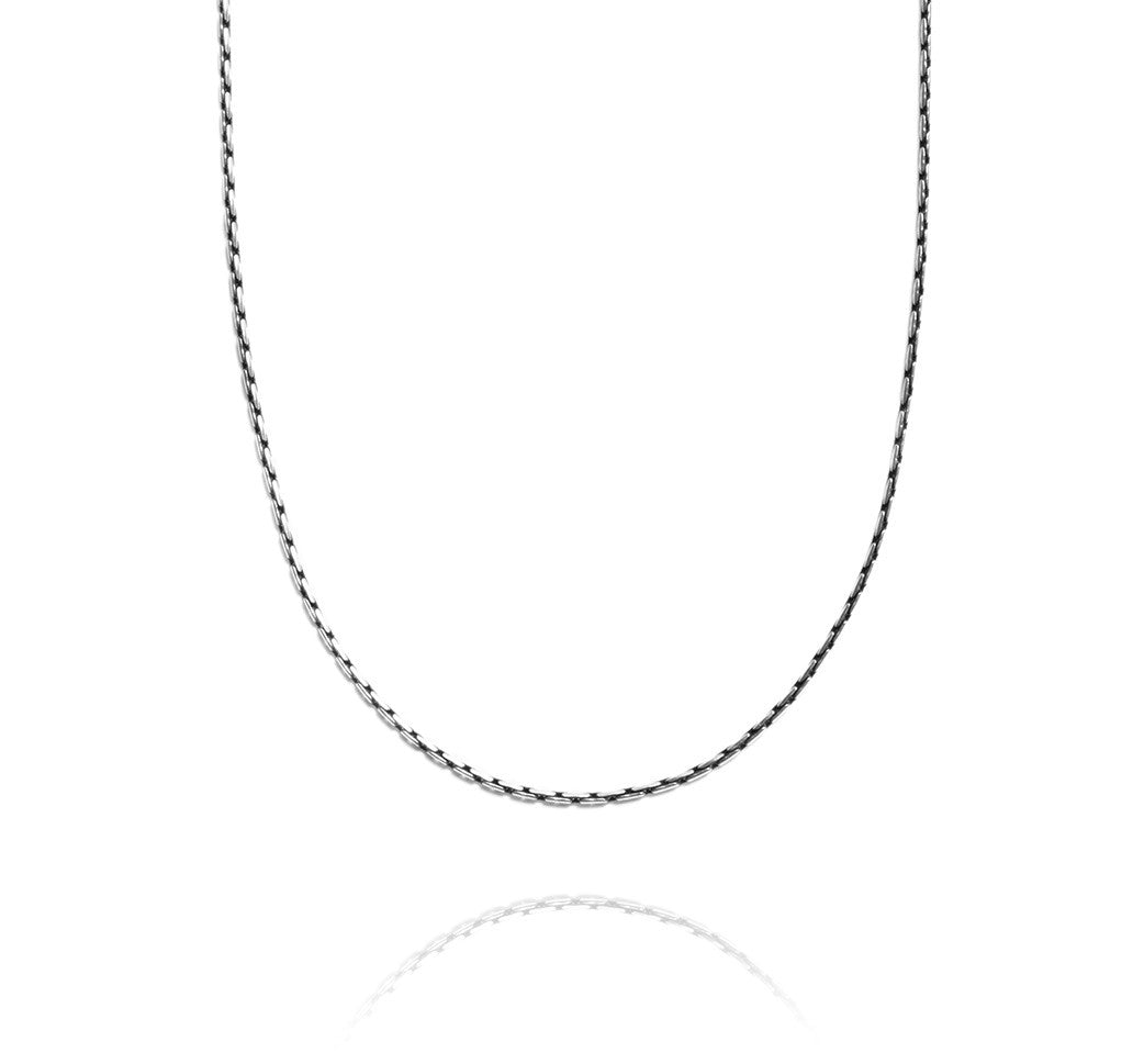 Sterling Silver Rhodium Plated 0.5 mm Cobra Chain