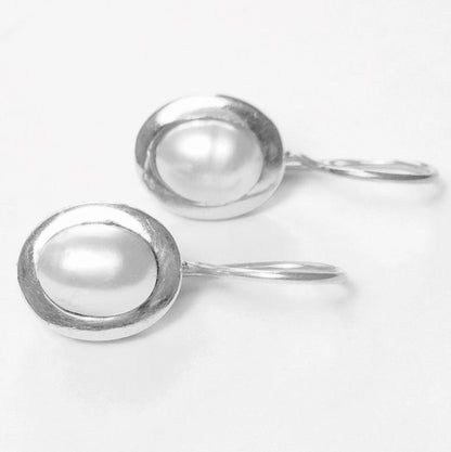 Sterling Silver Pearl Drop Earrings