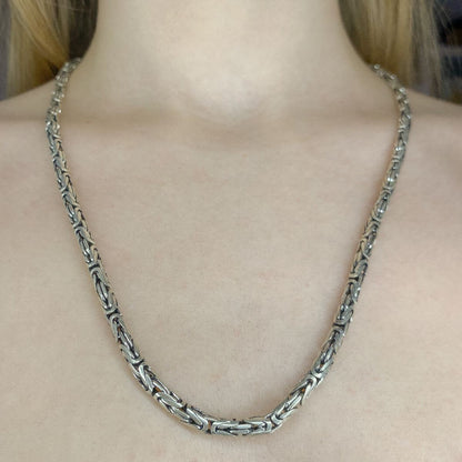 Sterling Silver Rhodium Plated 5 mm Round King Chain