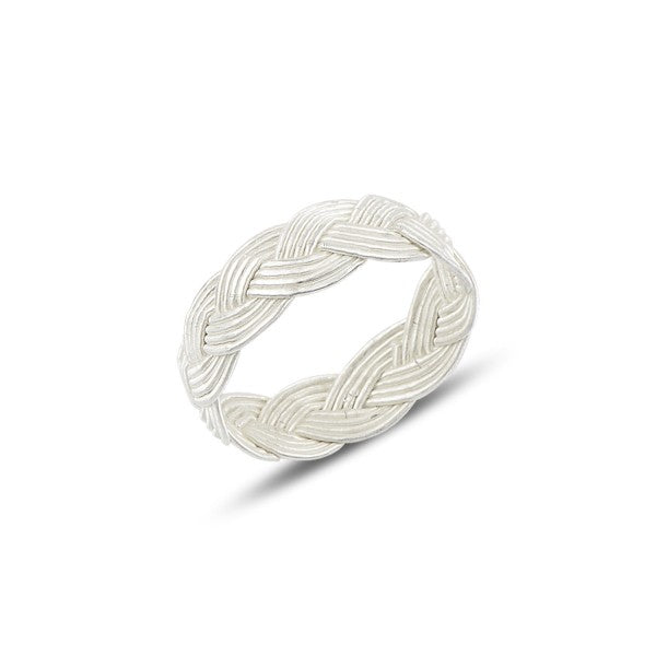 Sterling Silver 6 mm Braided Band Ring