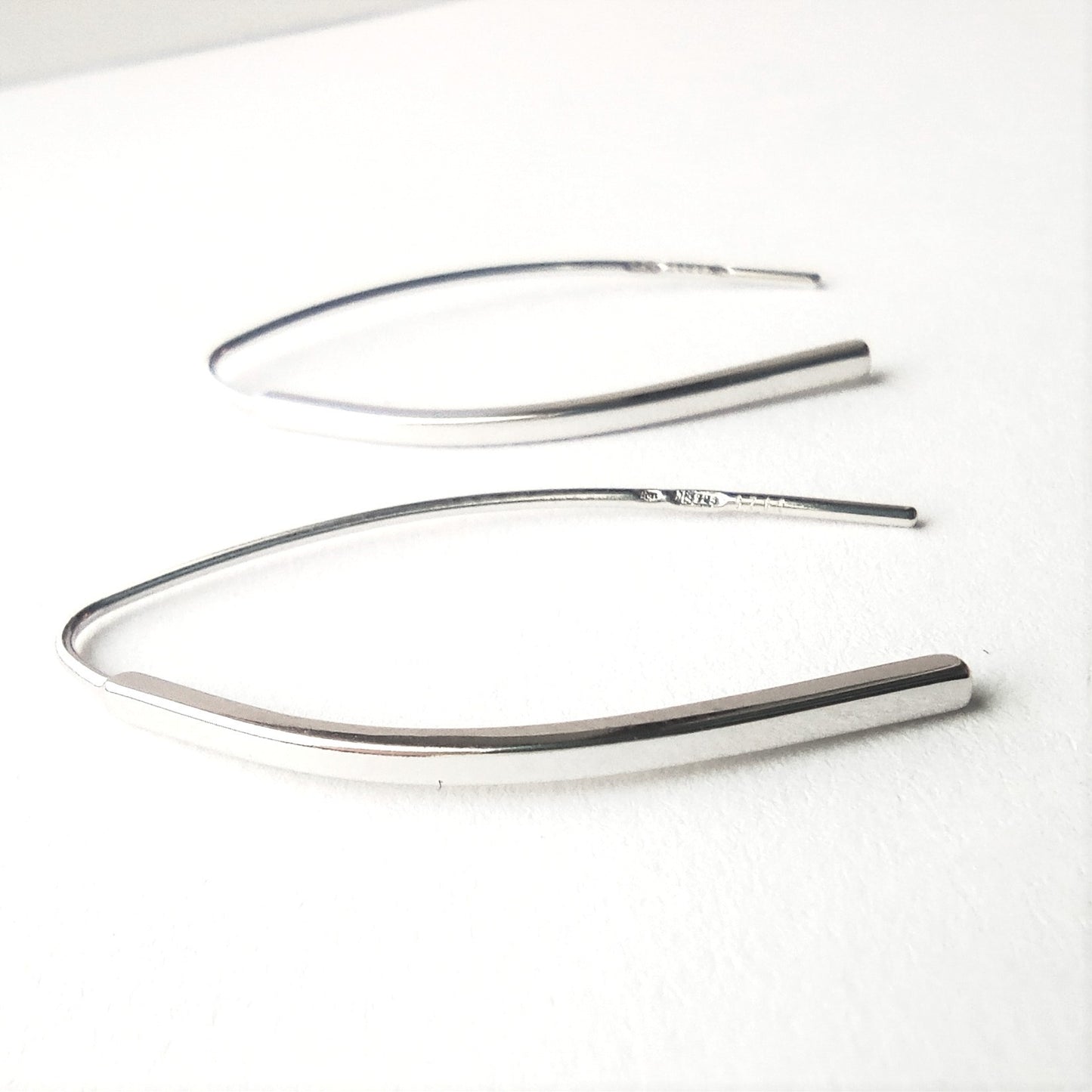 Sterling Silver Rhodium Plated Drop Earrings