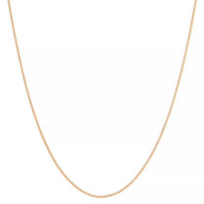 Sterling Silver Rose Gold Plated 0.9 mm Box Chain