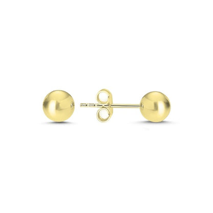 Sterling Silver Gold Plated 2 - 6 mm Bead Studs