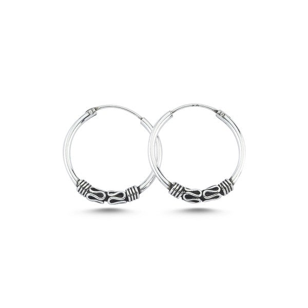 Oxidized Silver 12 - 35 mm Hoops