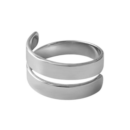 Sterling Silver Rhodium Plated Wide Ring