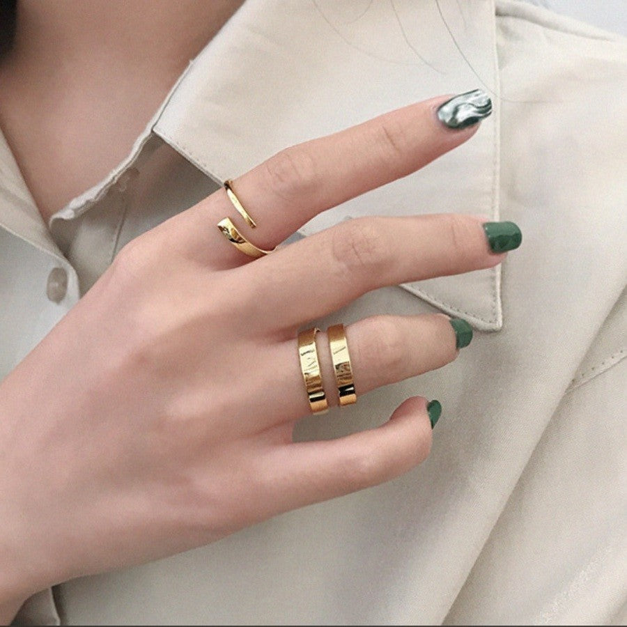 Sterling Silver Gold Plated Wide Ring