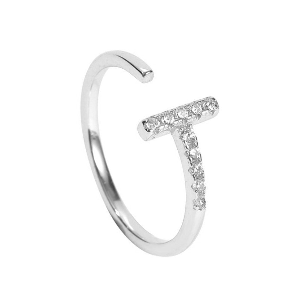 Sterling Silver Rhodium Plated CZ Ring