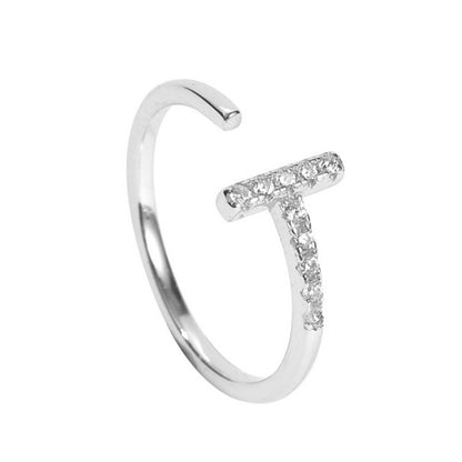 Sterling Silver Rhodium Plated CZ Ring