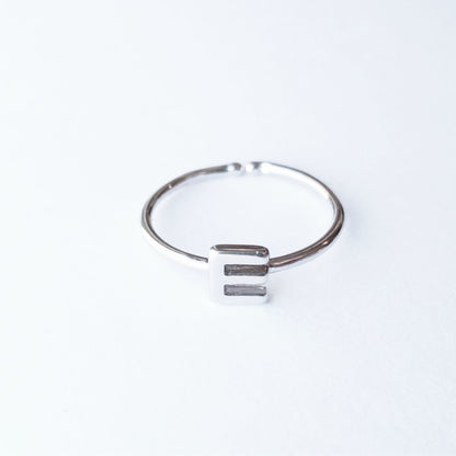 Sterling Silver Rhodium Plated Letter Ring