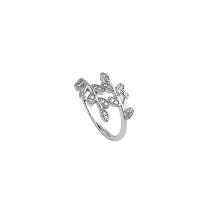 Sterling Silver Rhodium Plated CZ Ring