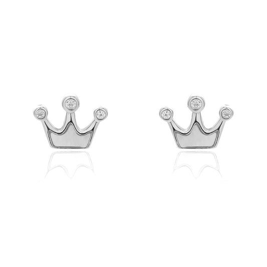 Sterling Silver Nacre Crown Studs