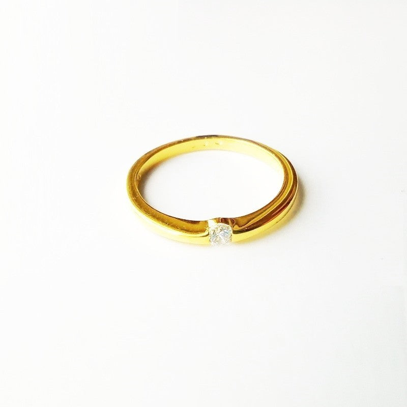 Sterling Silver Gold Plated Minimalist CZ Ring