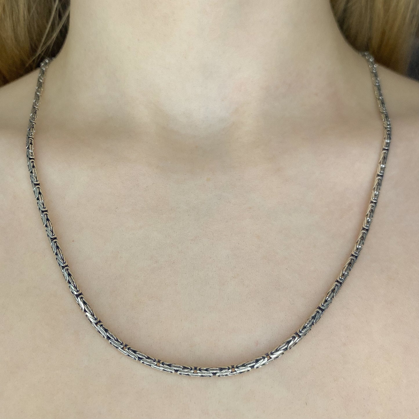 Sterling Silver Rhodium Plated 2.5 mm Round King Chain