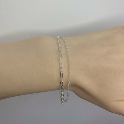 Sterling Silver Double Chain Bracelet