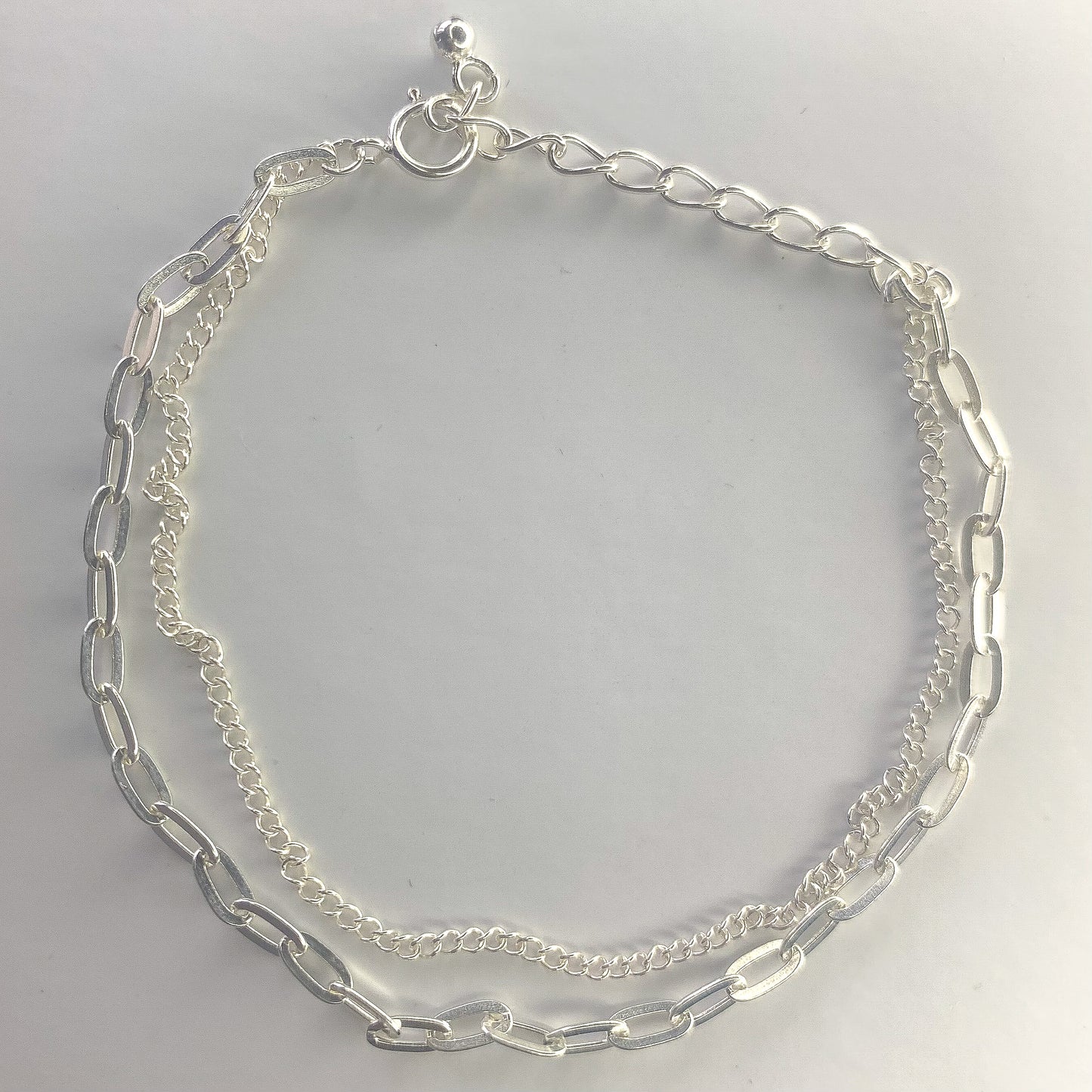 Sterling Silver Double Chain Bracelet